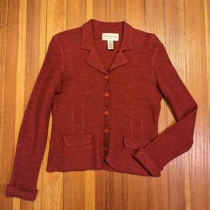 Red Blazer Style Cardigan